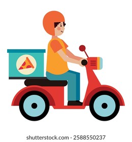 motorcycle delivery man with a food package