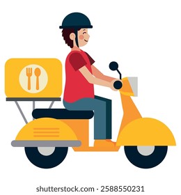 motorcycle delivery man providing fast service