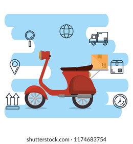 motorcycle delivery service icon