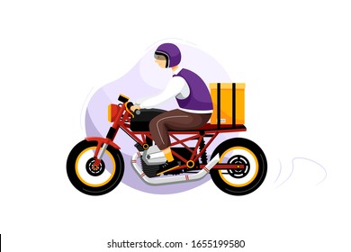Motorcycle Delivery Service Vector Illustration