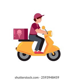 Motorcycle delivery transporting parcels express