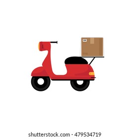 Motorcycle delivery vector icon on white background