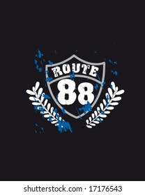 motorcycle design crest for shirt or pants