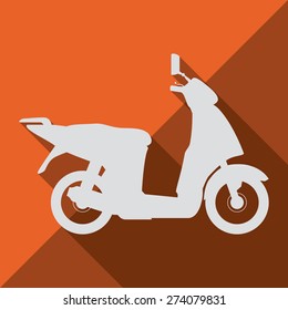 Motorcycle design over orange background, vector illustration.