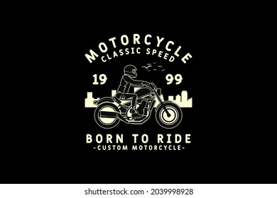 Motorcycle, design silhouette retro style