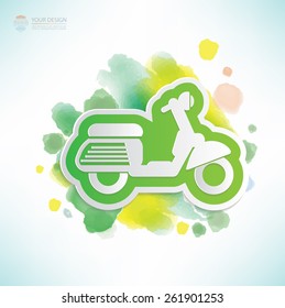 Motorcycle design,water colour design,clean vector