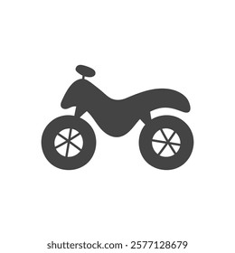 Motorcycle Doodle Icon. Hand drawn motorbike symbol. Black color. Bike vector illustration