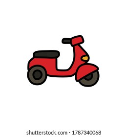 icono del doodle de la motocicleta, ilustración del vector