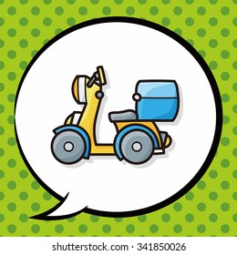 motorcycle doodle, speech bubble
