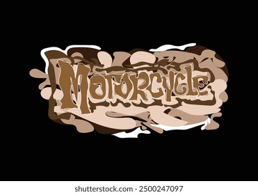 MOTORCYCLE doodle text art style