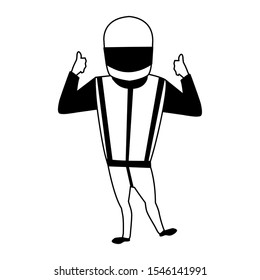 Motorcycle driver person design, Worker professional working occupation job corporate employee and service theme Vector illustration