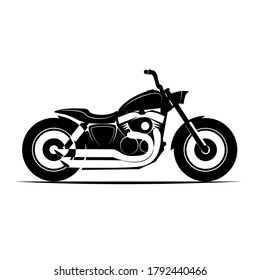 motorcycle. Emblem of biker club. Vintage style. Monochrome design.