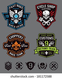 Motorrad-Emblem-Set