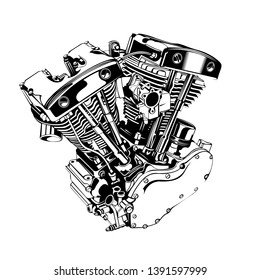 a motorcycle engine illustration design