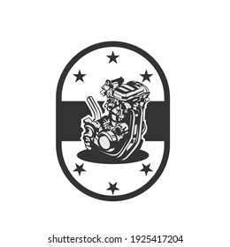 Motorcycle Engine Logo Vector For Workshop Or Company