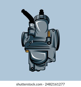 Motorcycle Engine Part Detailed Vector Illustration