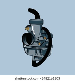 Ilustración vectorial detallada de la pieza del motor de motocicleta