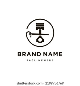 Motorcycle Engine Piston with Needle vector. Automotive Piston logo design template