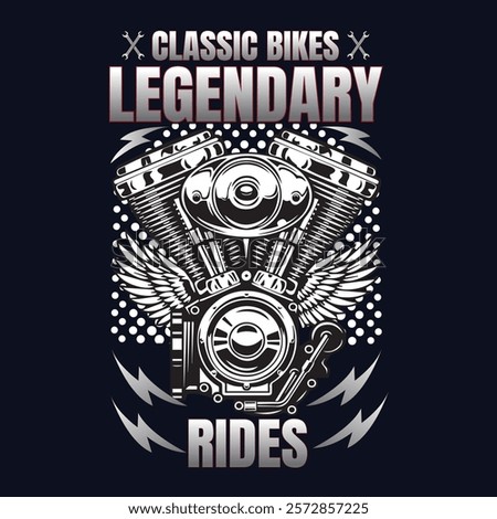 Motorcycle Engine t shirt vector