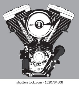 Retro Motorcycle Engine Stock Vector (Royalty Free) 152371322