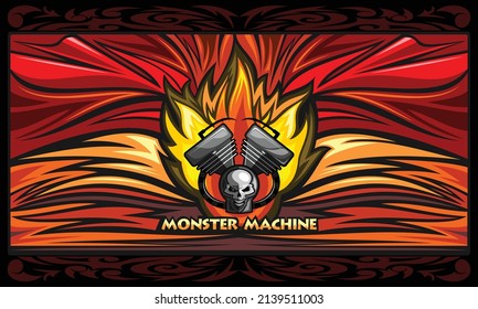 Motorcycle Engine Wallpaper With Great Power. Monster Machine