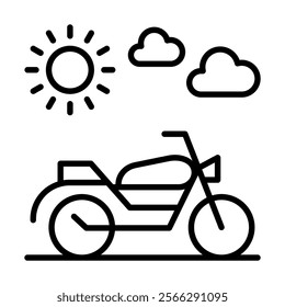 Motorcycle Excursion icon line vector illustration