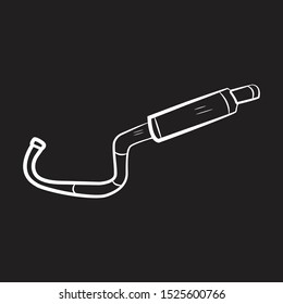 Motorcycle exhaust icon flat black