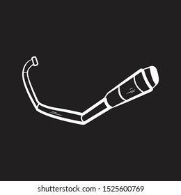 Motorcycle exhaust icon flat black