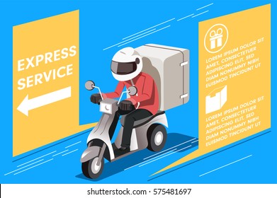 Motorcycle express service. Delivery quickly everything. Small parcel.