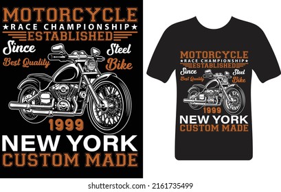 motorcycle face championship established since steel best quality bike...T-shirt design template