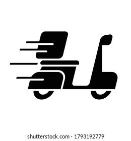 Motorcycle fast delivery icon symbol, Pictogram flat design for apps and websites, Isolated on white background, Vector illustration