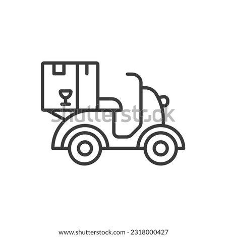 Motorcycle fast delivery line icon. Scooter Fast delivery icon. Shipping vector symbol vector illustration. Editable stroke