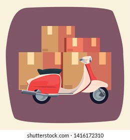 motorcycle fast delivery logistic icon vector ilustrate