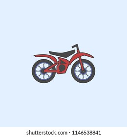 motorcycle field outline icon. Element of monster trucks show icon for mobile concept and web apps. Field outline motorcycle icon can be used for web and mobile on blue background