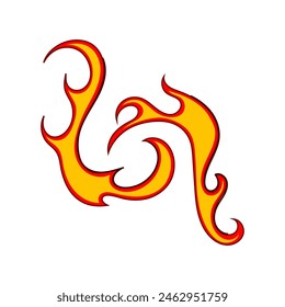 motorcycle flame decal cartoon. tattoo hot, race sticker, custom paint motorcycle flame decal sign. isolated symbol vector illustration