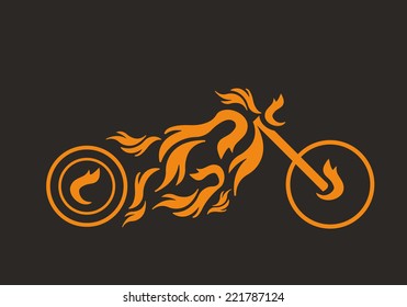 Motorcycle with Flame icon
