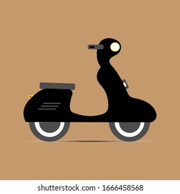 motorcycle in a flat design on a brown background