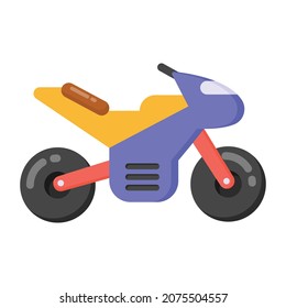 Motorcycle flat editable vector, heavy bike best for bike race 