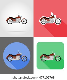 motorcycle flat icons vector illustration isolated on background