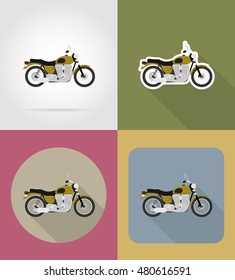 motorcycle flat icons vector illustration isolated on background