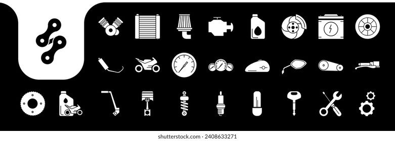 motorcycle flat minimal icon set logo design vector