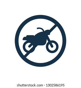 Motorcycle Forbidden Icon Vector