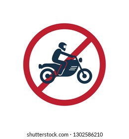 Motorcycle Forbidden Icon Vector