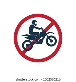 Motorcycle Forbidden Icon Vector