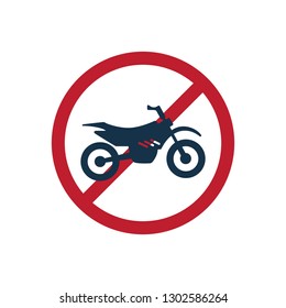 Motorcycle Forbidden Icon Vector