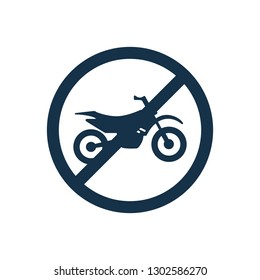 Motorcycle Forbidden Icon Vector