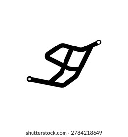 Motorcycle Frame Crash Bar Engine Guard Icon. Black filled icon of a motorcycle steel tube frame crash bar protector