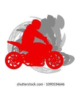 Motorcycle freestyle driver vector background isolated on white