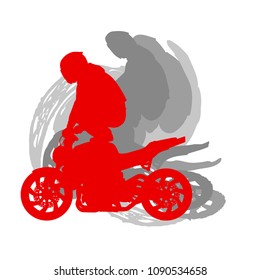 Motorcycle freestyle driver vector background isolated on white