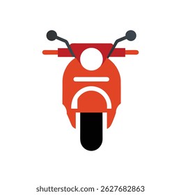 Ilustração de vetor frontal de motocicleta para projetos automotivos e de design